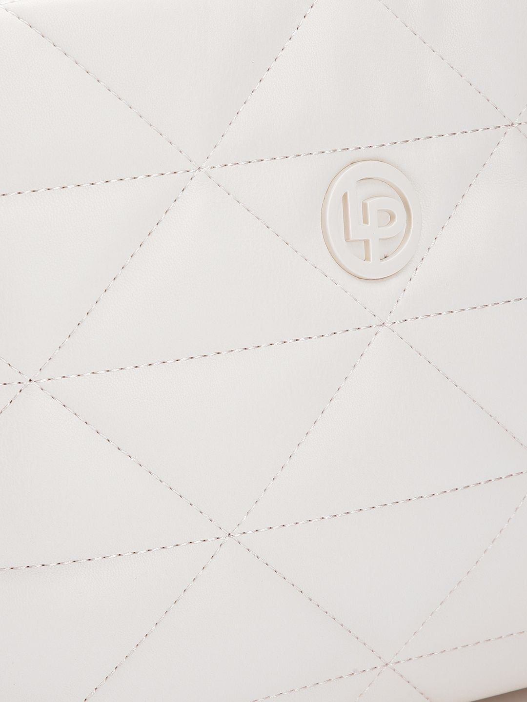 Lino Perros Women Geometric Textured Structured Handheld Bag with Quilted Detail