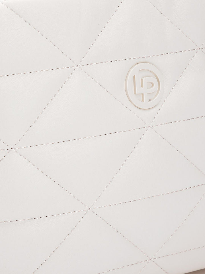 Lino Perros Women Geometric Textured Structured Handheld Bag with Quilted Detail