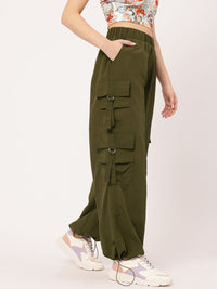 DressBerry Women Rugged Layers Cargo Style Parachute Trousers