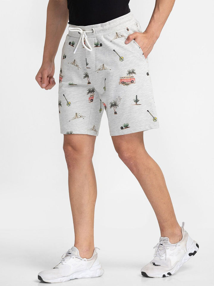 Being Human Men Mid-Rise Printed Regular Fit Casual Shorts