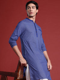 Anouk Chevron Printed Indigo Kurta