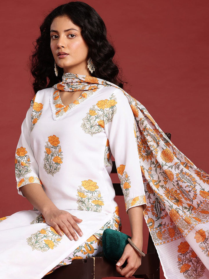 Anouk Women Ethnic Motifs Printed Kurta with Trousers & Dupatta