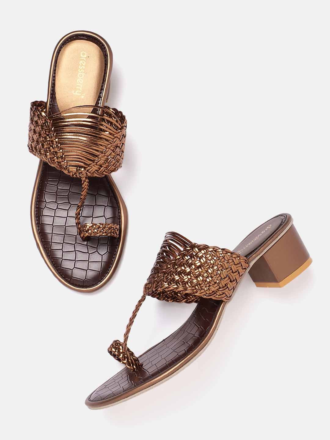 DressBerry Woven Design Block Heels