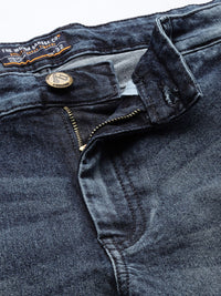 The Indian Garage Co Men Blue Slim Fit Mildly Distressed Light Fade Stretchable Jeans