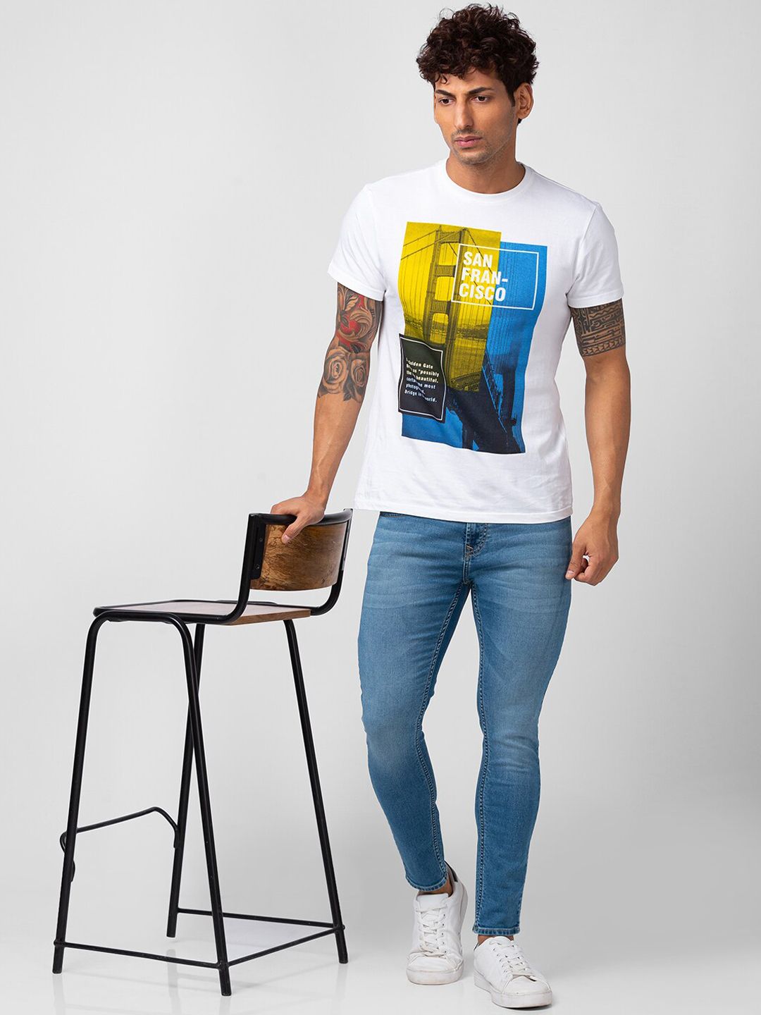 SPYKAR Men Kano Slim Fit Mid-Rise Heavy Fade Stretchable Cotton Jeans