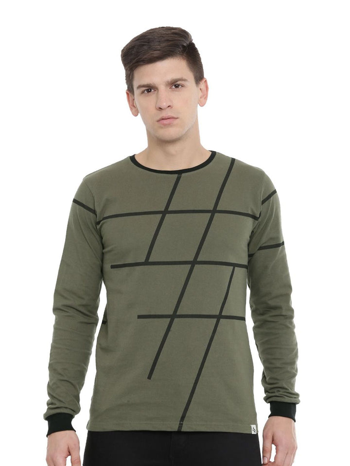 ADRO Men Abstract Printed Round Neck T-shirt