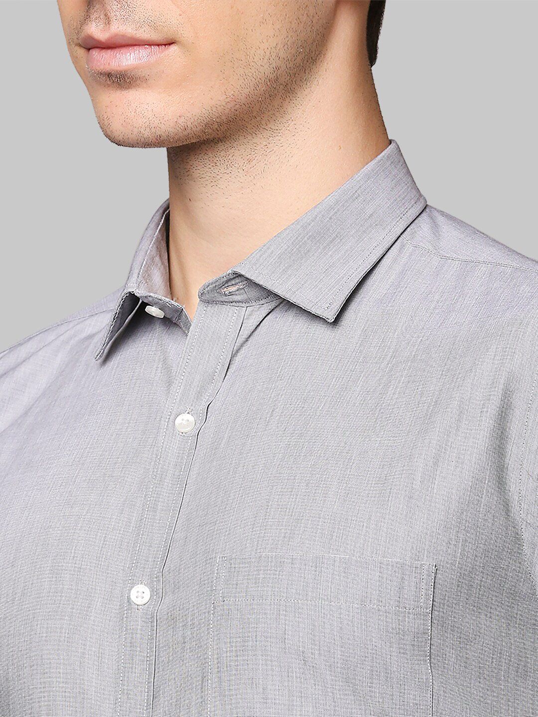 Park Avenue Men Grey Slim Fit Opaque Cotton Formal Shirt