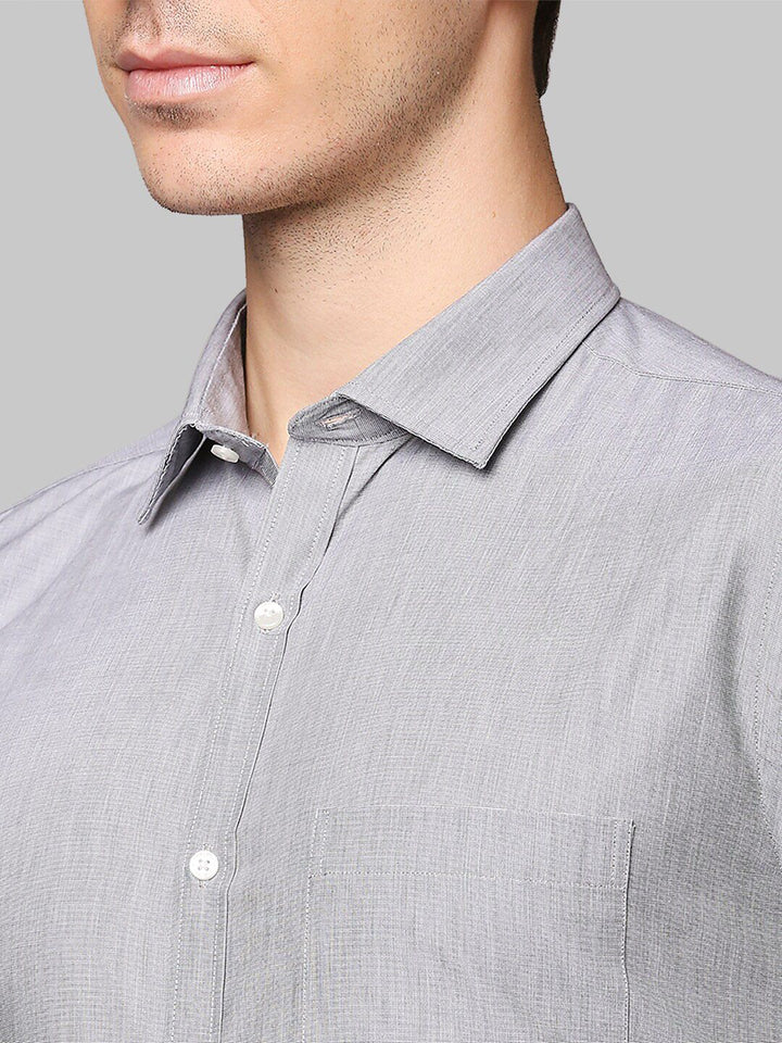 Park Avenue Men Grey Slim Fit Opaque Cotton Formal Shirt