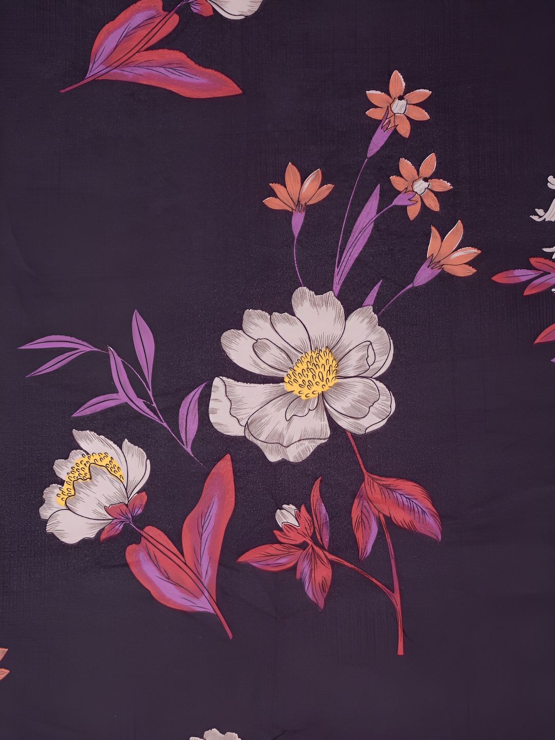 KLOTTHE Purple & Red Floral 300 TC Double King Bedsheet With 2 Pillow Covers
