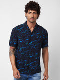 SPYKAR spread collar Short Sleeves Printed Casual Cotton Shirt