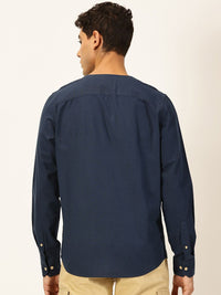 Thomas Scott Men Premium Cotton Linen Slim Fit Opaque Casual Shirt