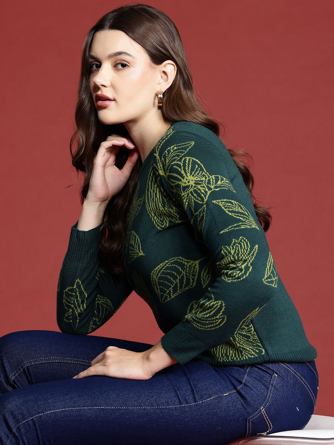 all about you Floral Acrylic Pullover