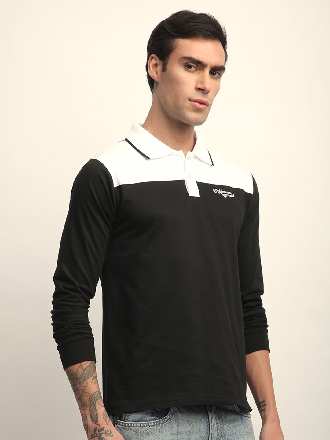Difference of Opinion Men Long Sleeve Regular Fit Polo Tshirt