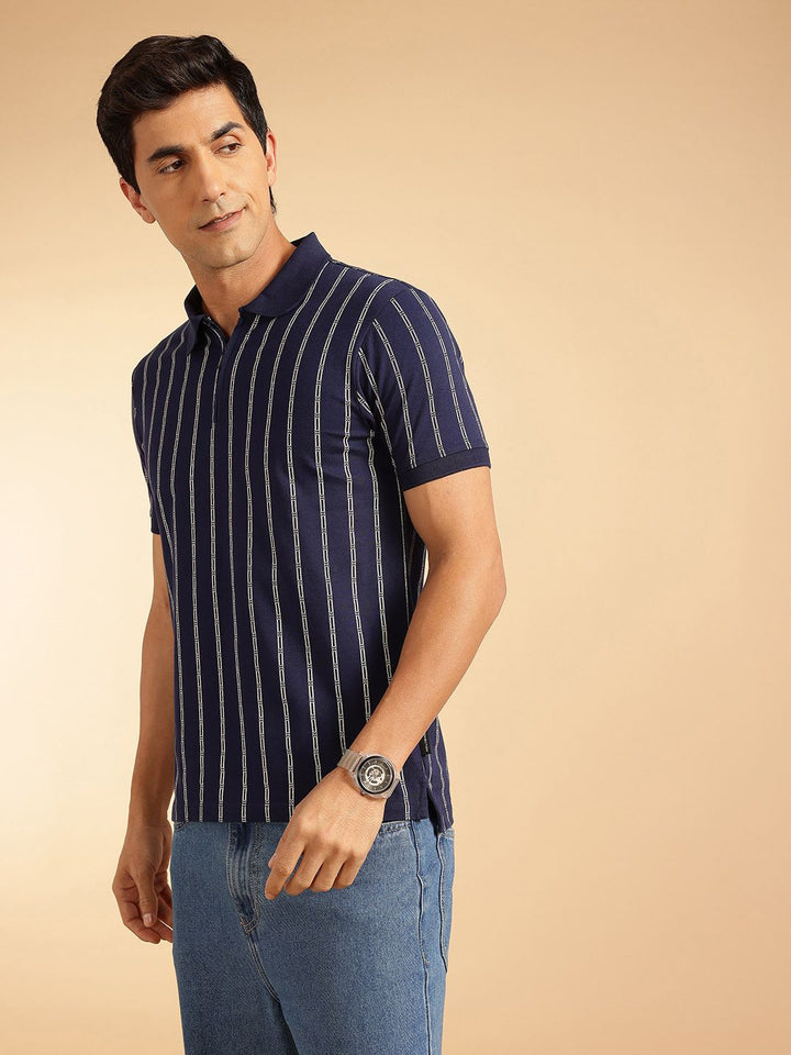 Sambungan Perancis dicetak t-shirt kapas polo tulen