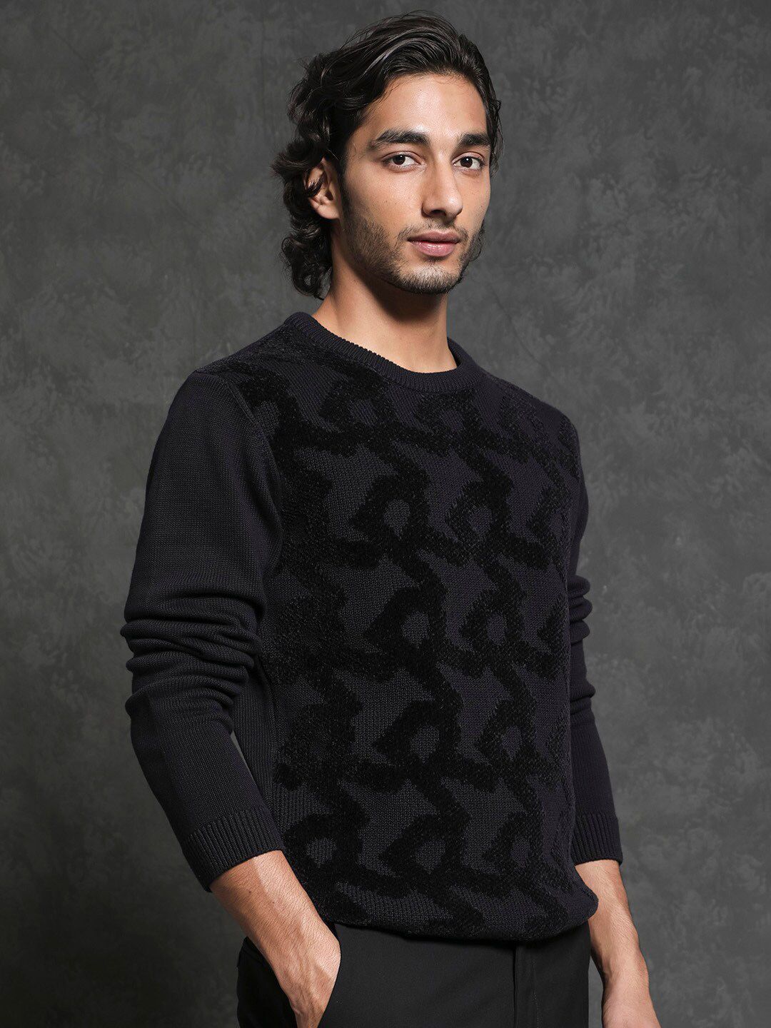 RARE RABBIT Men Fink Comfortable Fit Sweater