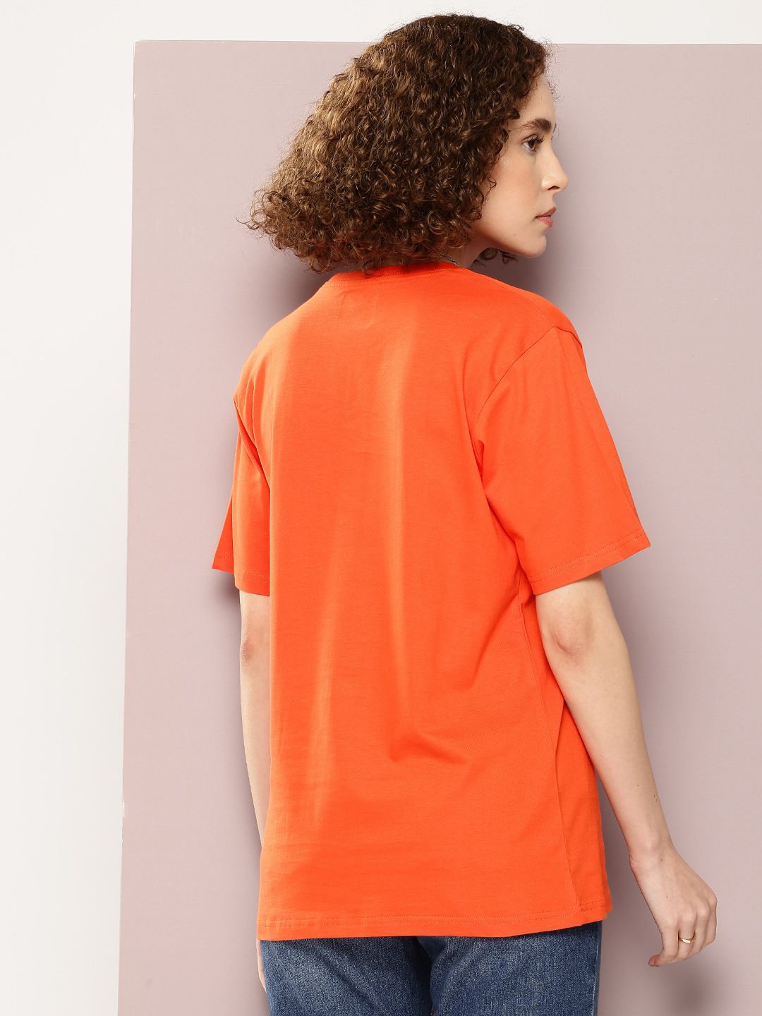 DILLINGER Typography Printed Drop-Shoulder Sleeves Oversized Pure Cotton T-shirt