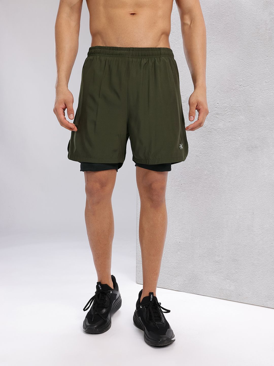 HRX by Hrithik Roshan Men Rapid-Dry Training Shorts With Inner Tights