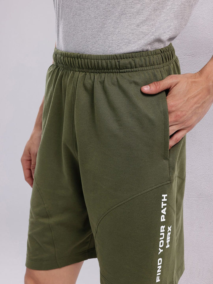 HRX by Hrithik Roshan Men Typography Print Mid-Rise Yoga Shorts