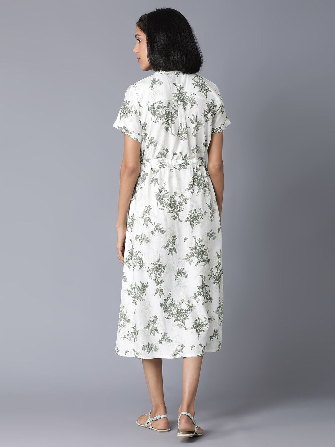 W White Floral Midi Dress
