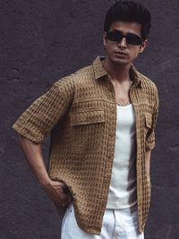 Powerlook India Slim Oversized Checked Pure Cotton Casual Shirt