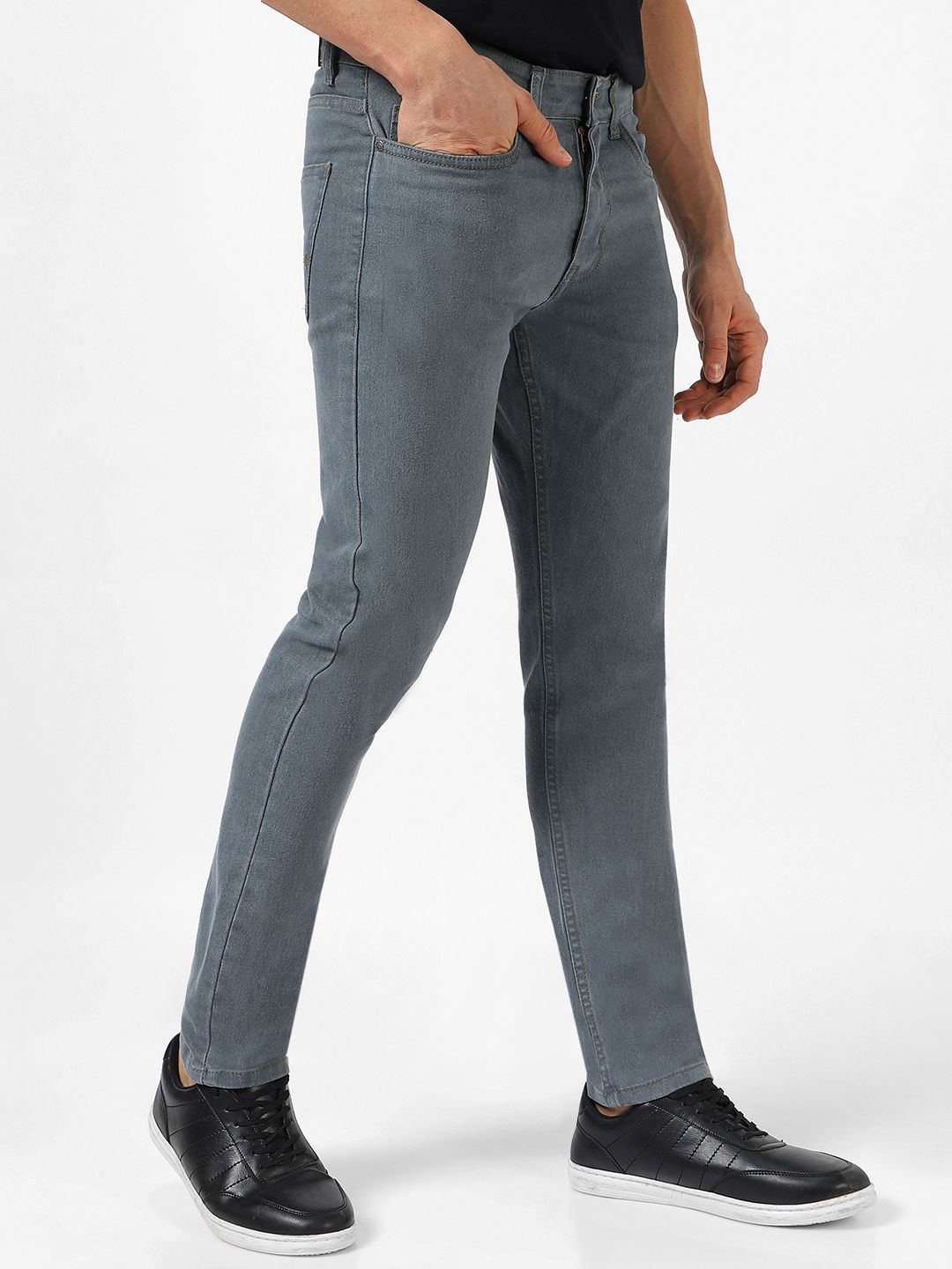 Urbano Fashion Men Grey Slim Fit Mid-Rise Clean Look Stretchable Jeans
