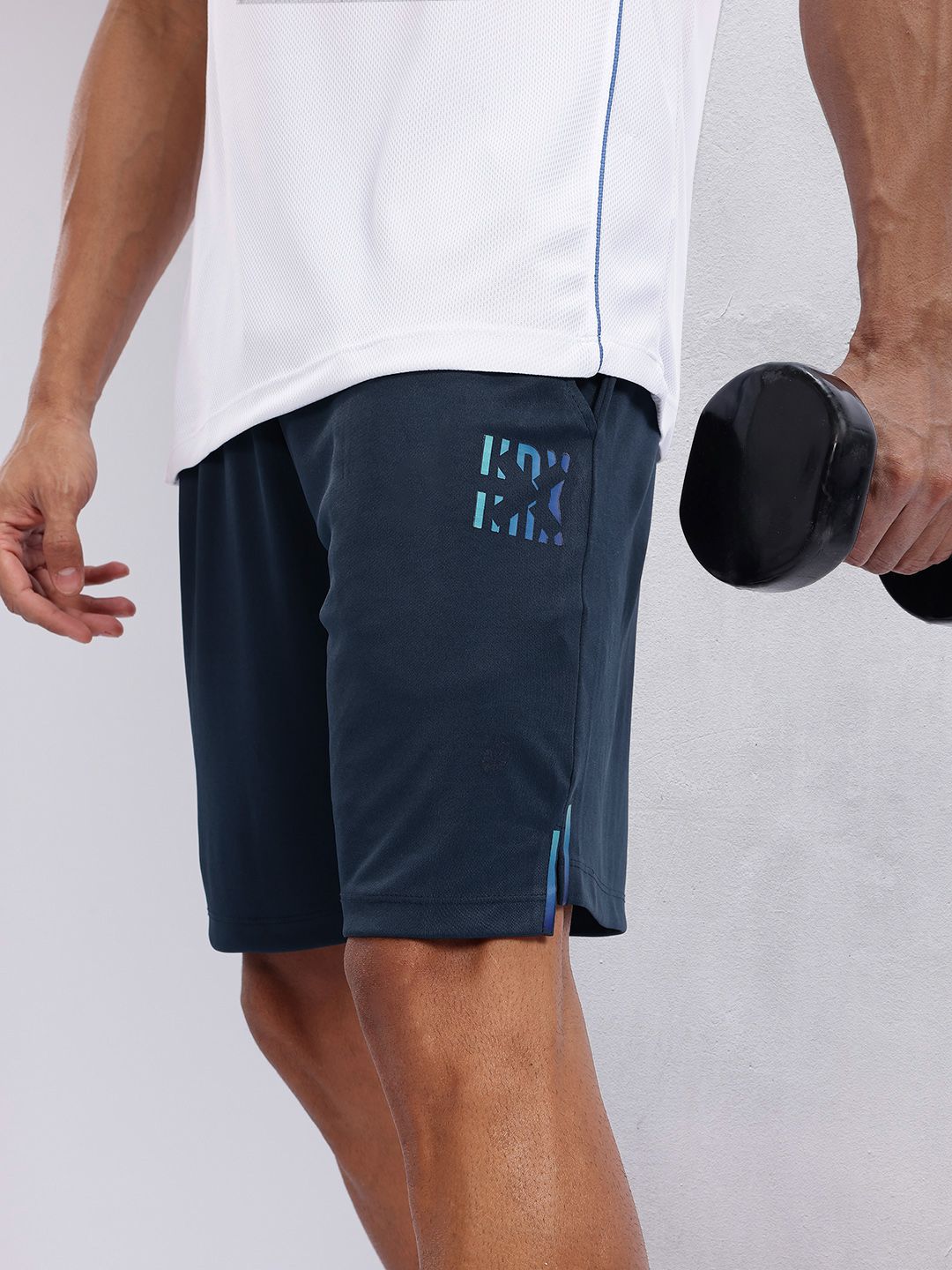 HRX by Hrithik Roshan Men Mid-Rise Brand Logo Print Detail Training Shorts