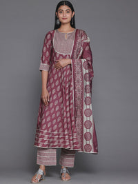 Libas Floral Printed Empire Gotta Patti Kurta with Palazzos & With Dupatta