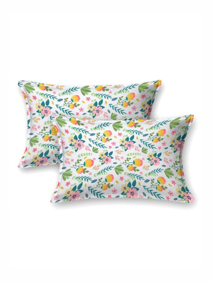BOMBAY DYEING Dream Lover Green Floral Cotton 104 TC Queen Bedsheet Set 2.54 x 2.24m
