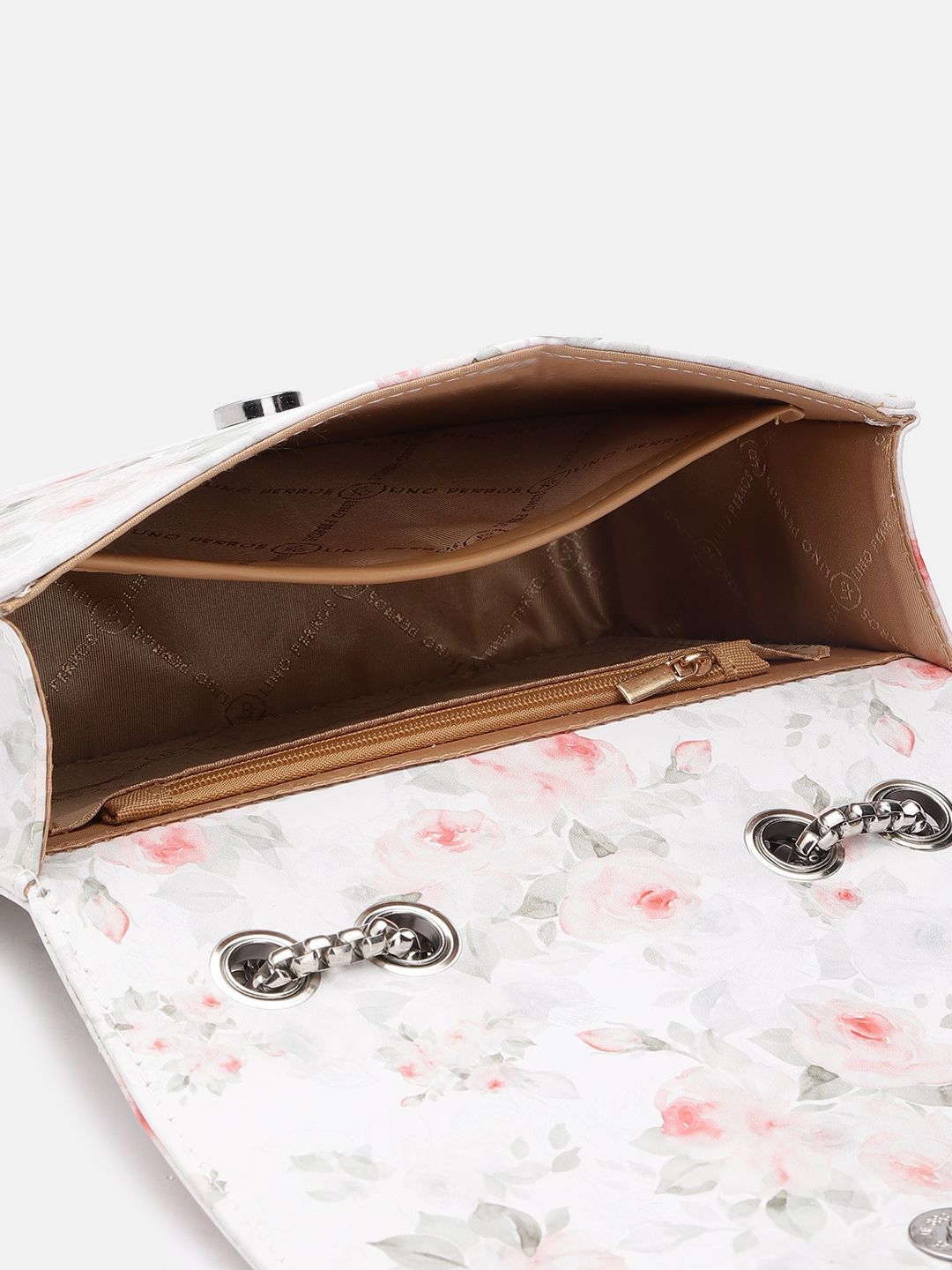 Lino Perros Floral Printed Structured Sling Bag
