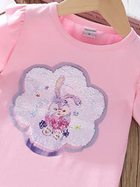 YK Girls Graphic Printed Round Neck Cotton T-shirt
