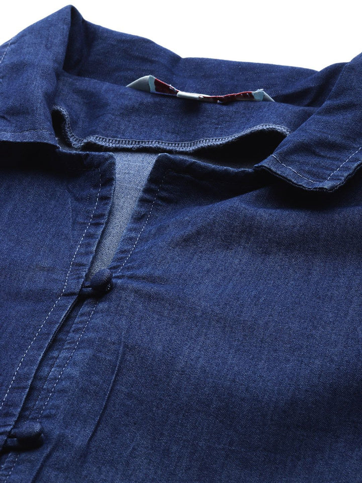 all about you Chambray A-Line Tiered Midi Dress