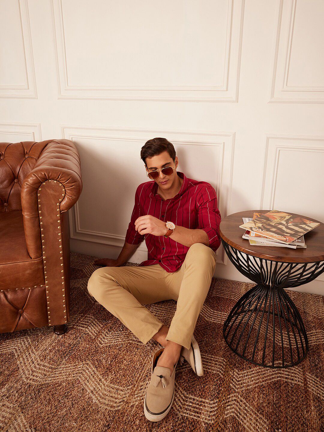 DENNISON Smart Striped Button-Down Collar Casual Shirt