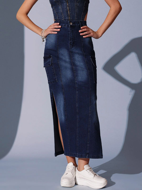 Jalan 9 A-Line Maxi Panjang skirt
