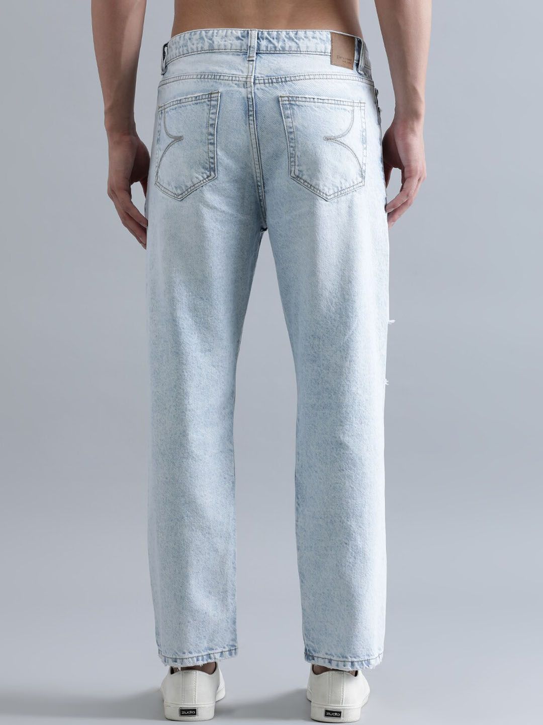 Bene Kleed Men Pure Cotton Relaxed Fit Highly Distressed Heavy Fade Jeans