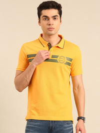 Being Human Striped Polo Collar Pure Cotton T-shirt