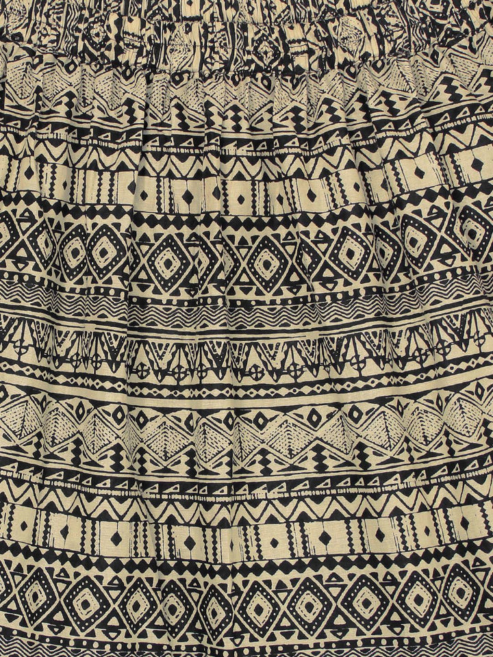 Gerua By Libas Women Cream-Coloured  Black Printed Kurta with Skirt
