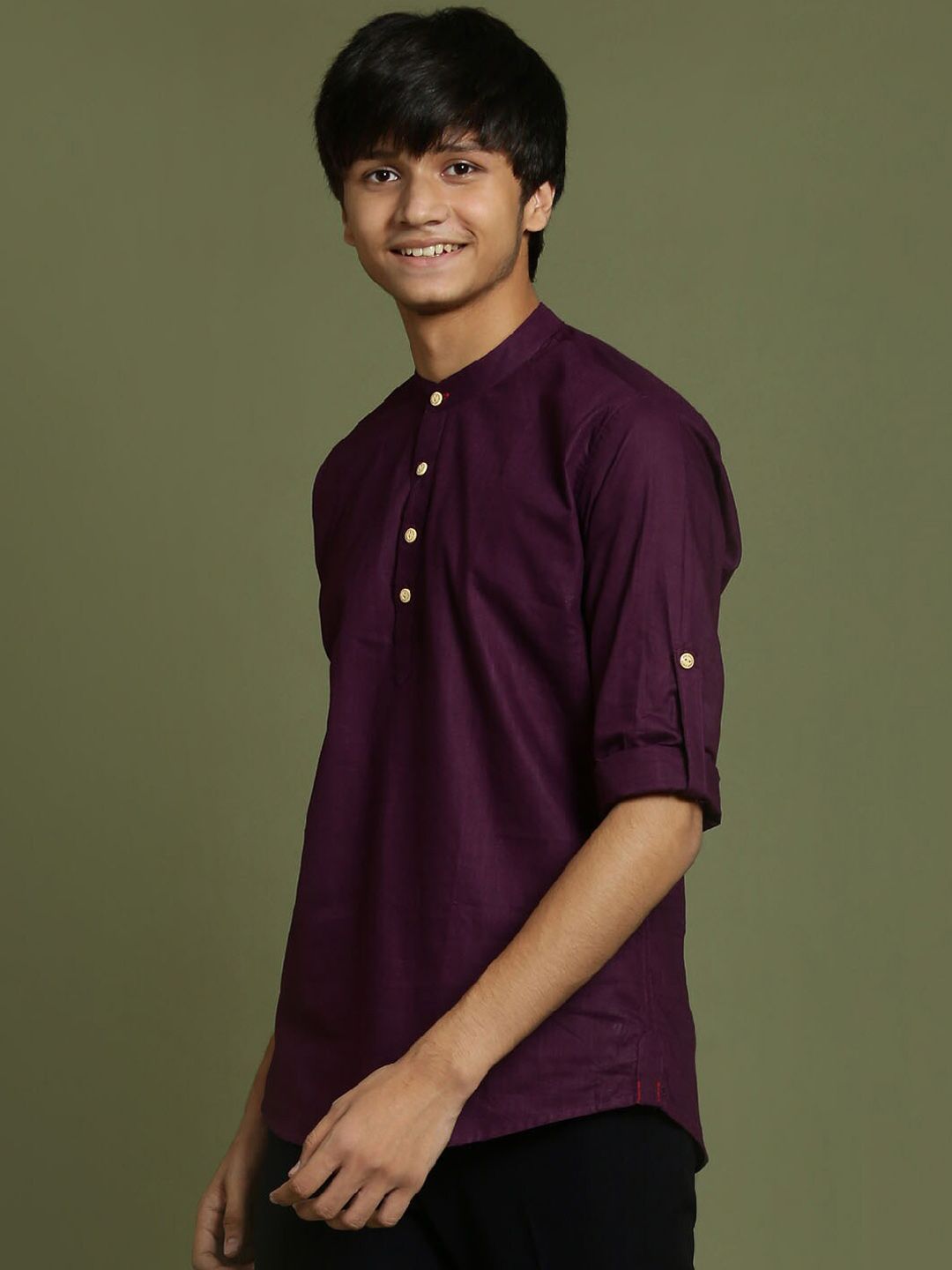 VASTRAMAY Boys Band Collar Kurta