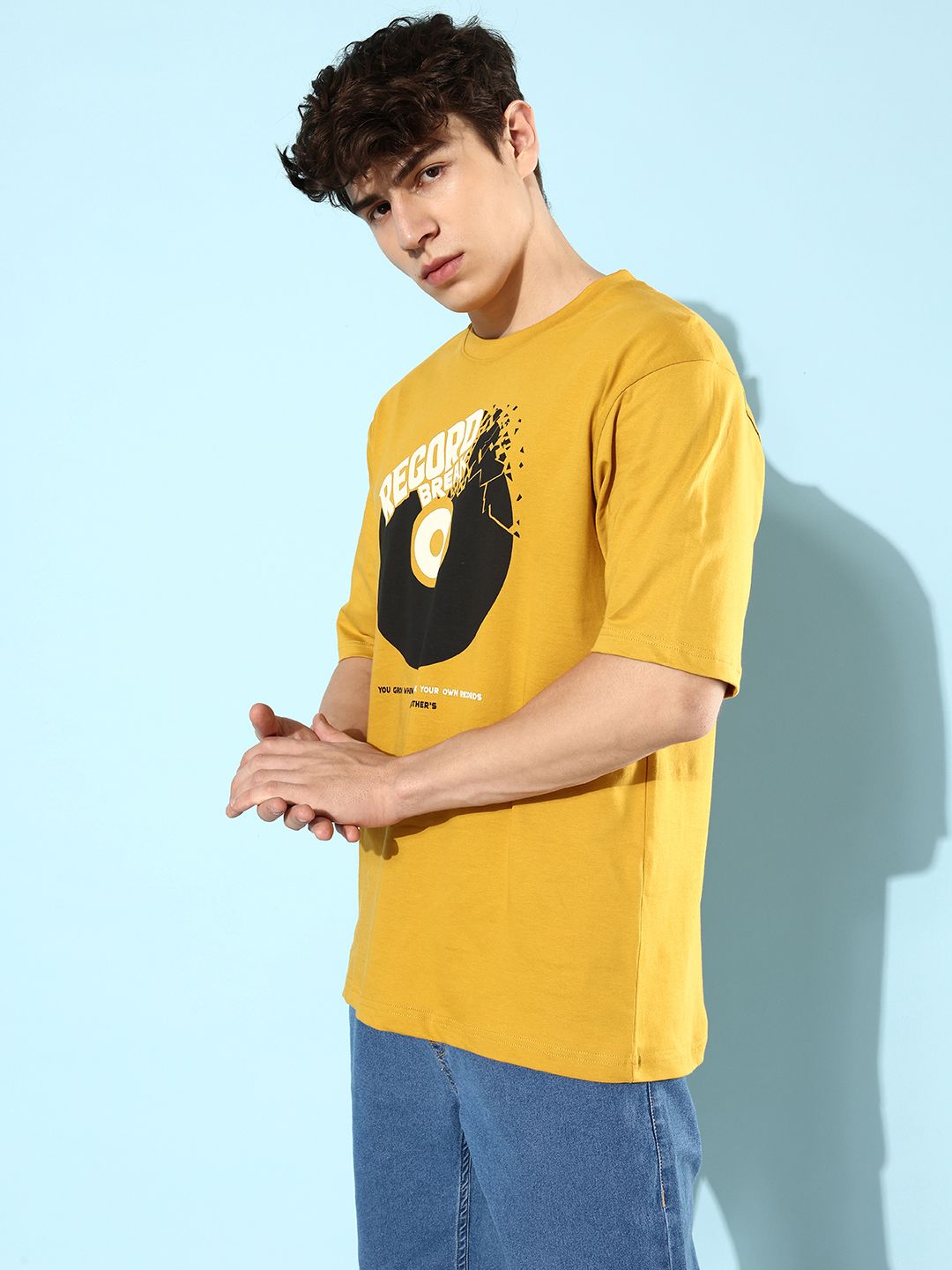 Difference of Opinion Men Graphic Printed Oversized T-shirt