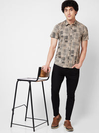SPYKAR Abstract Opaque Printed Cotton Casual Shirt
