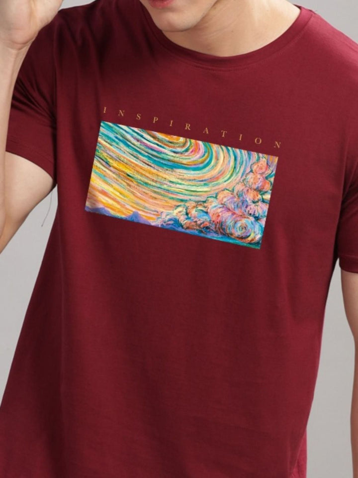 ADRO Typography Printed Round Neck Pure Cotton T-shirt