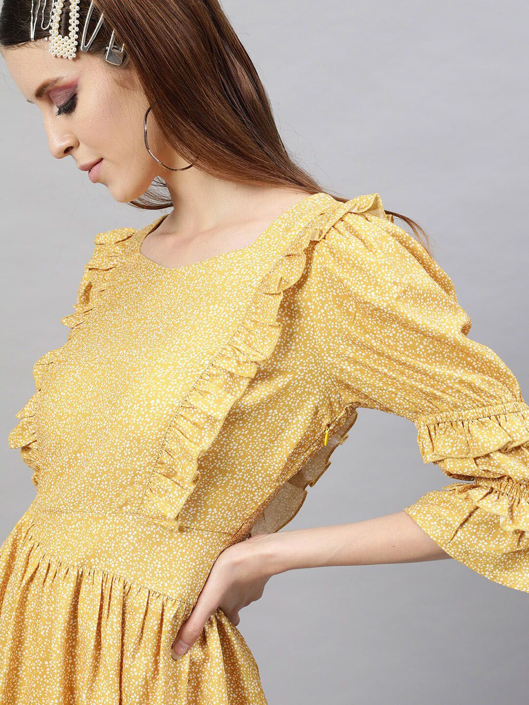 STREET 9 Yellow Georgette Dress