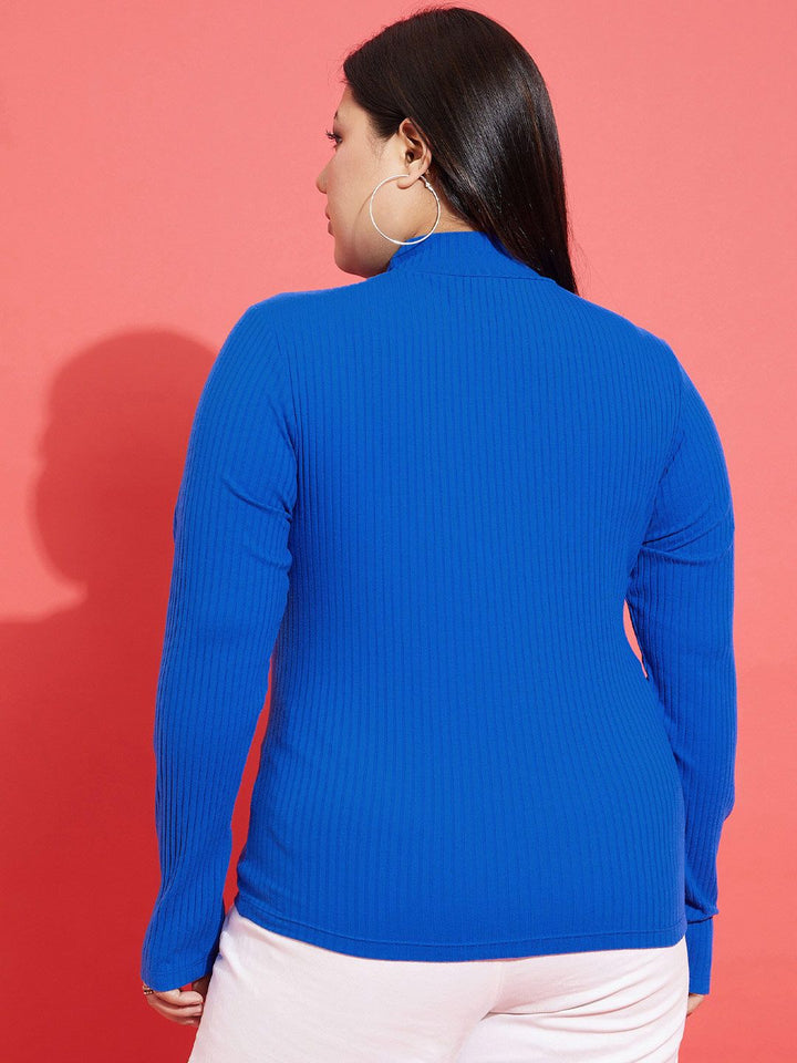 SASSAFRAS Curve Plus Size High Neck Top