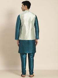 SOJANYA Men Teal Kurta with Churidar