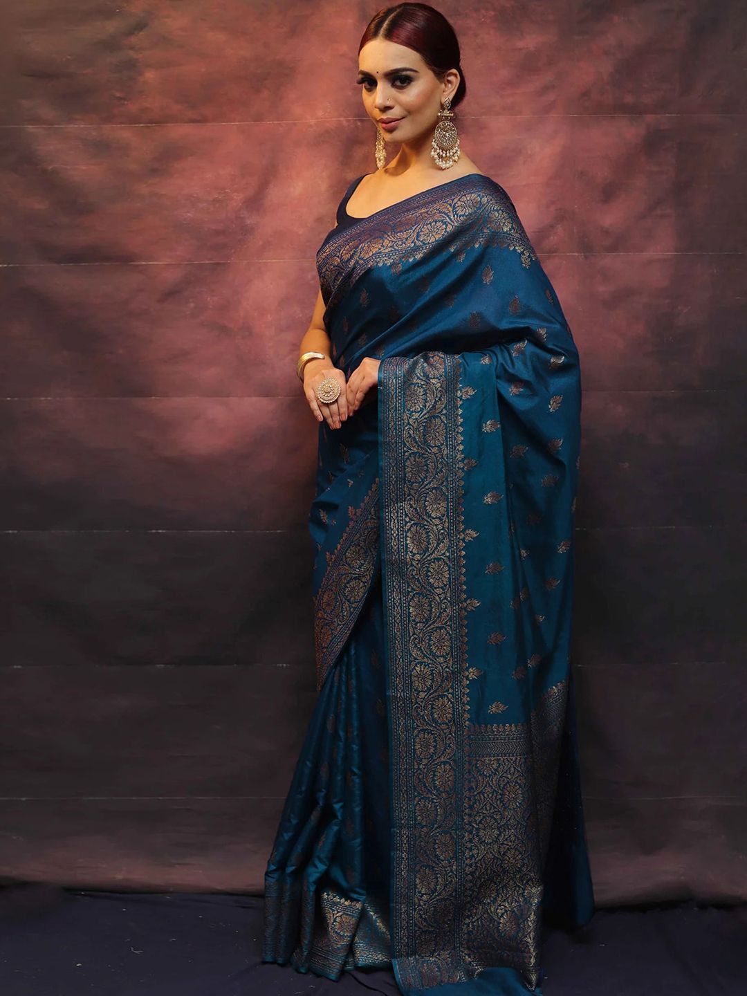 KALINI Woven Design Zari Banarasi Saree