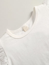 YK Girls Self Design Top With Shorts Clothing Set