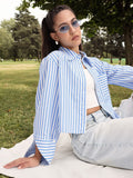 DressBerry Sleeve for Days Pointy Collar Striped Shirt