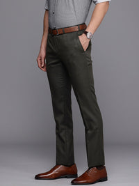 Raymond Men Checked Slim Fit Formal Trousers