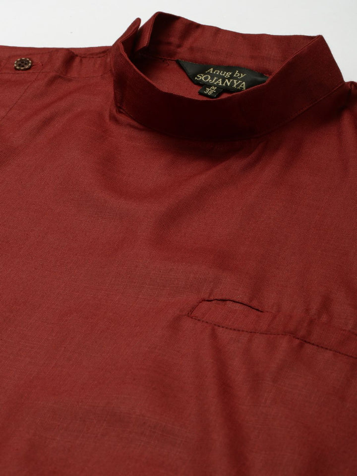 Anug by SOJANYA Men Maroon Solid Kurta