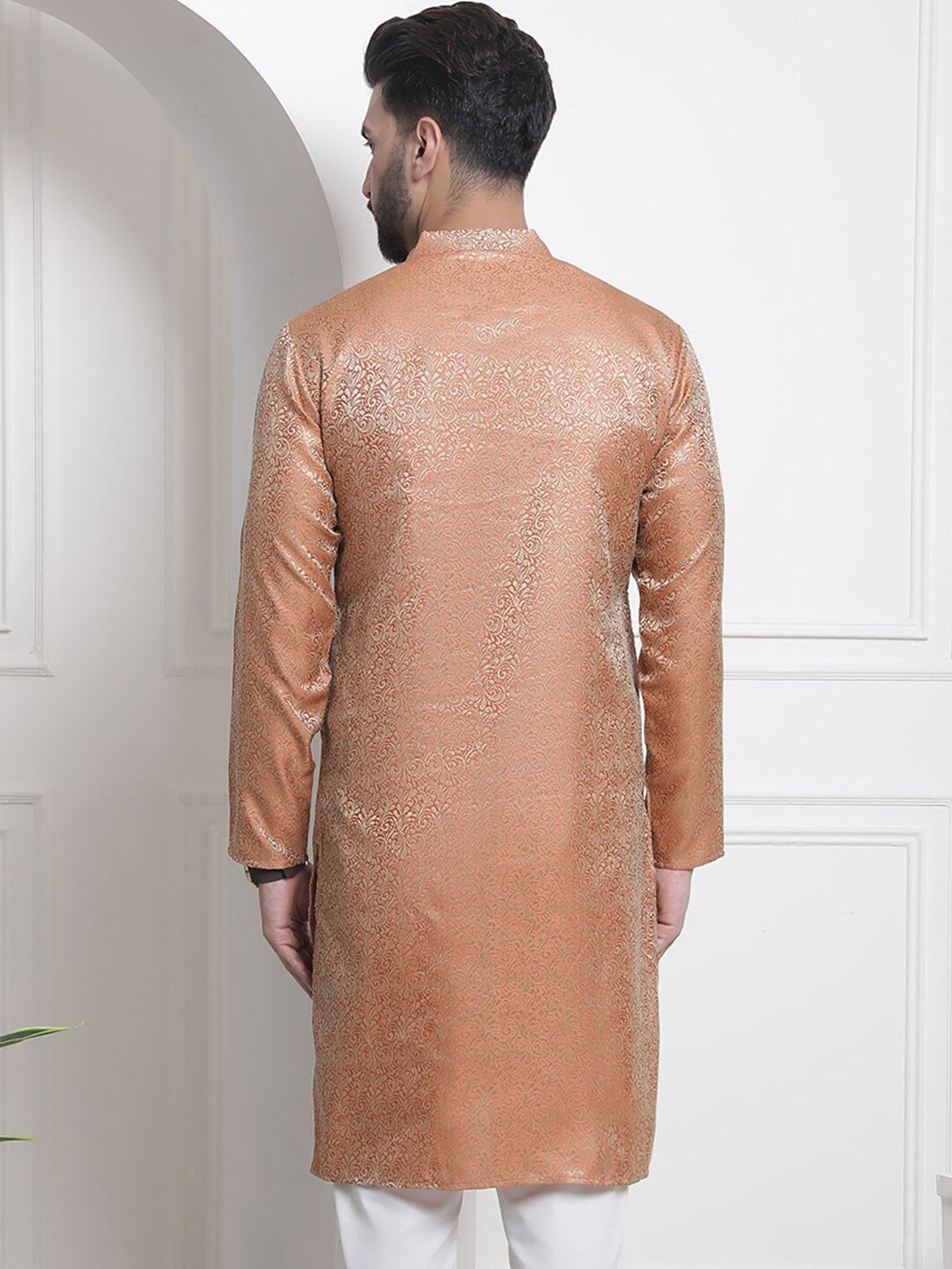 SOJANYA Motif Etnik Rekaan Tenunan Kolar Mandarin Jacquard Kurta