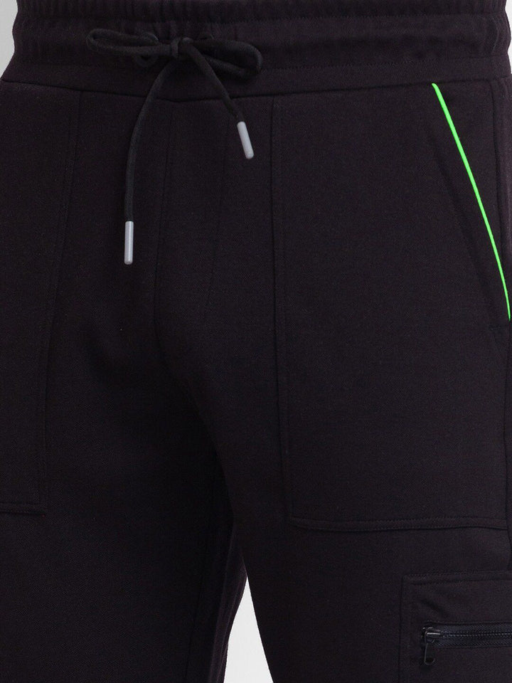 SPYKAR Men Black Solid Slim-Fit Cotton Joggers